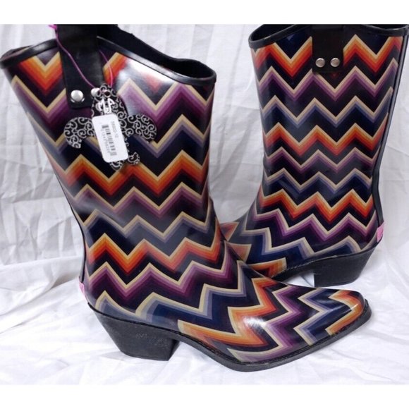Blazin Roxx Multicolor Chevron Rain Boots - Picture 6 of 16